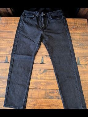 Levi's 505 Jeans Mens 34x29 Black Regular Fit Straight Leg 100% Cotton Denim